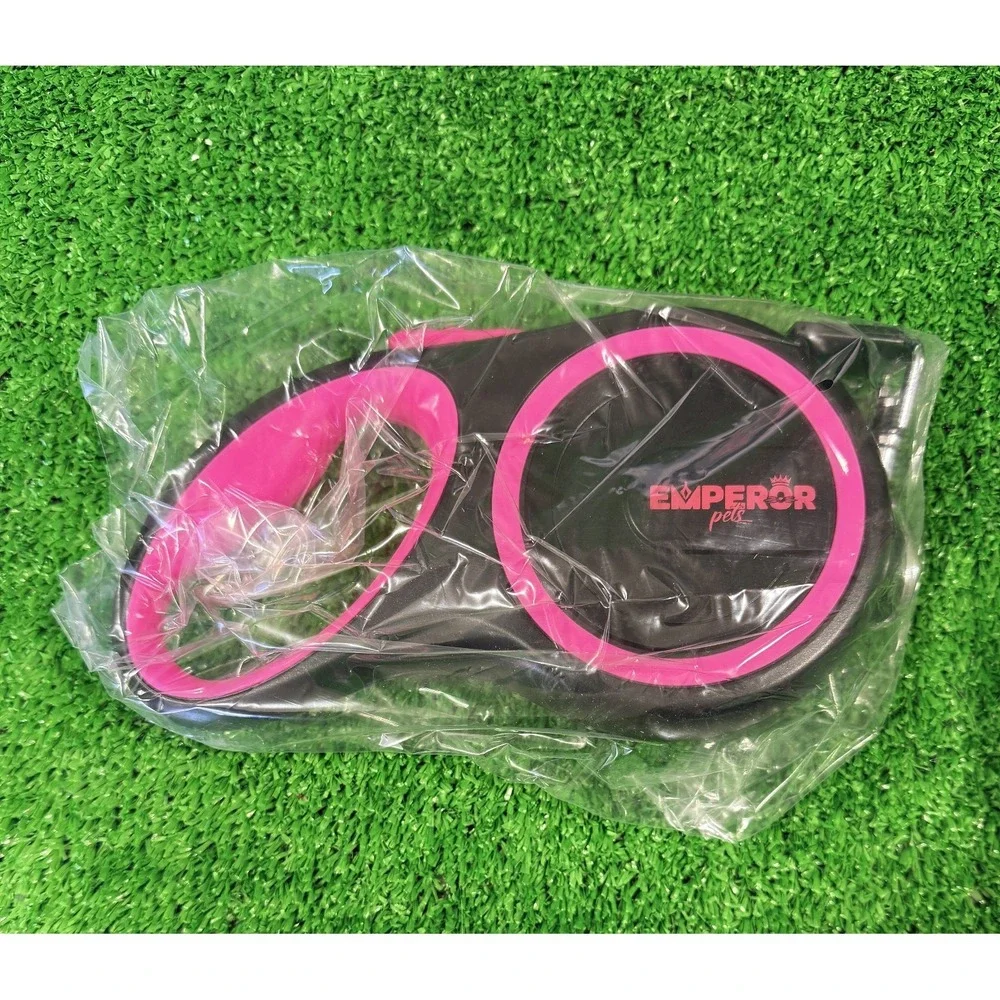 EMPEROR PETS - 26 ft Retractable Pink & Black Pet Dog Leash -Up to 110 lbs - NEW
